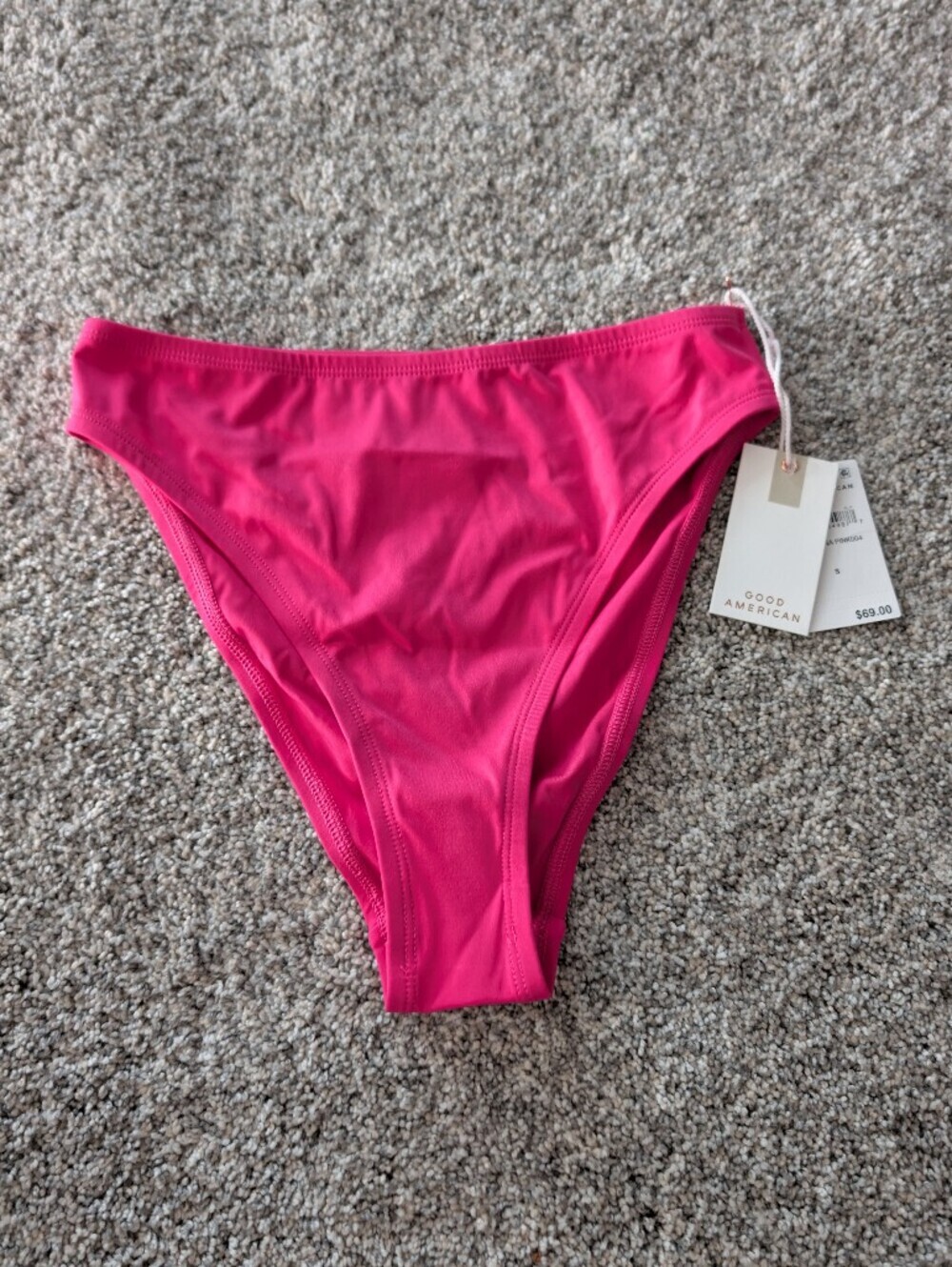 NWT Good American Better Bikini Bottoms Hot Pink Magenta Size S